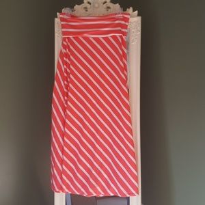 Coral peach striped Mossimo Maxi Skirt